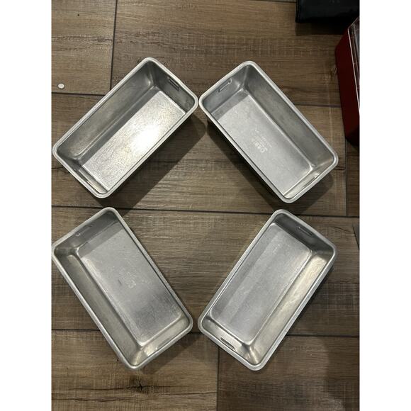 4 Vintage Mirro 5028M Aluminum Bread Loaf Pans 7.3/8”x...